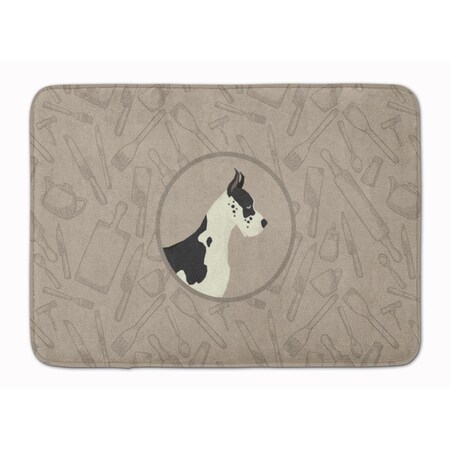 Carolines Treasures Great Dane in the Kitchen Machine Washable Memory Foam Mat CK2189RUG